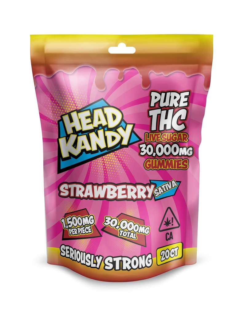 Head Kandy Strawberry Sativa THC Gummies - 30,000mg